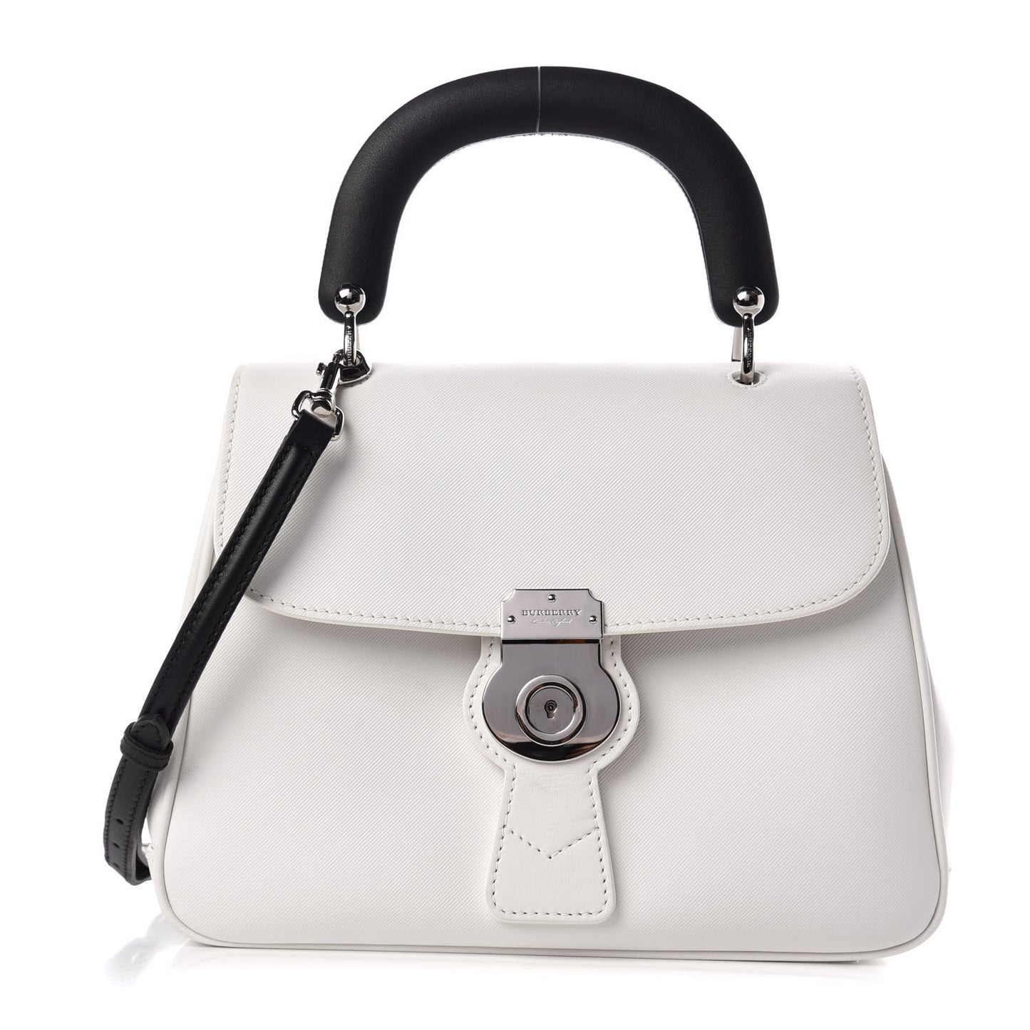 Trench Calfskin Medium DK88 Top Handle Bag Chalk White