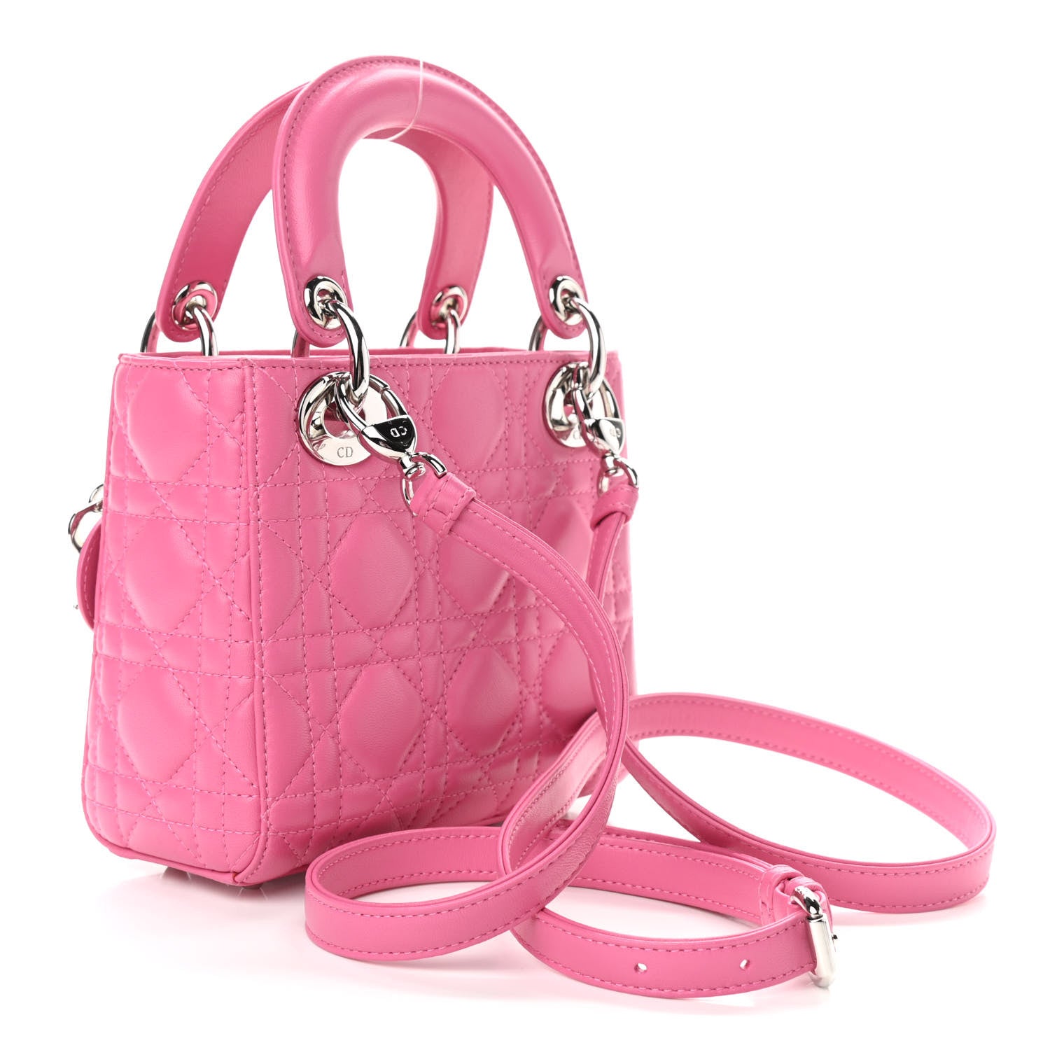 Christian Dior Lambskin Cannage Mini Lady Dior Sorbet 2 of 8