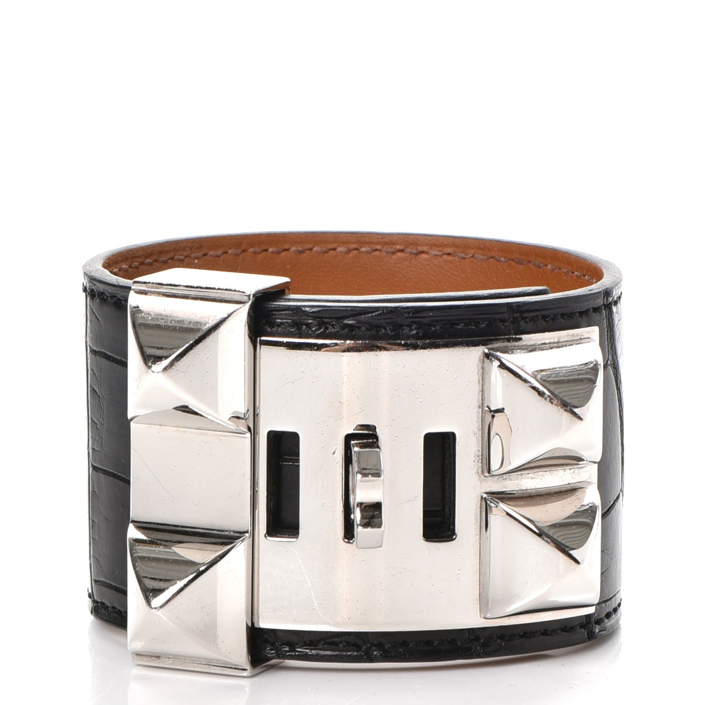 Matte Alligator Collier de Chien CDC Bracelet S Black