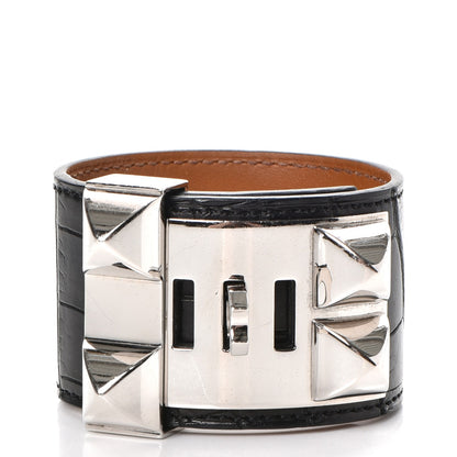 Hermes Matte Alligator Collier de Chien CDC Bracelet S Black 4 of 9