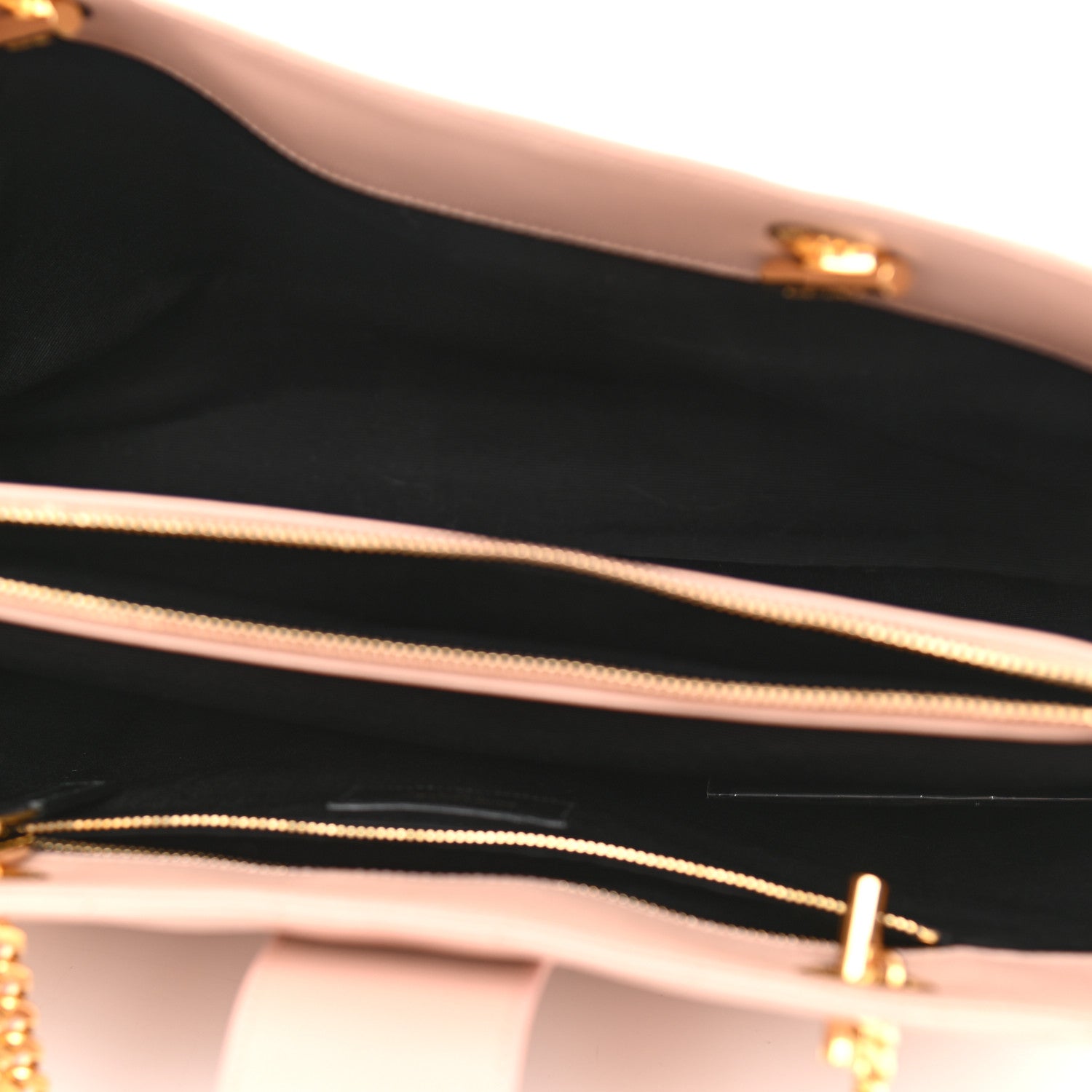 Saint Laurent Grain De Poudre Matelasse Chevron Large Monogram Shopping Bag Pale Pink 4 of 10