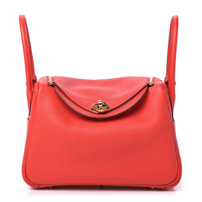 Hermes Taurillon Clemence Lindy 26 Rouge De Coeur 1 of 10