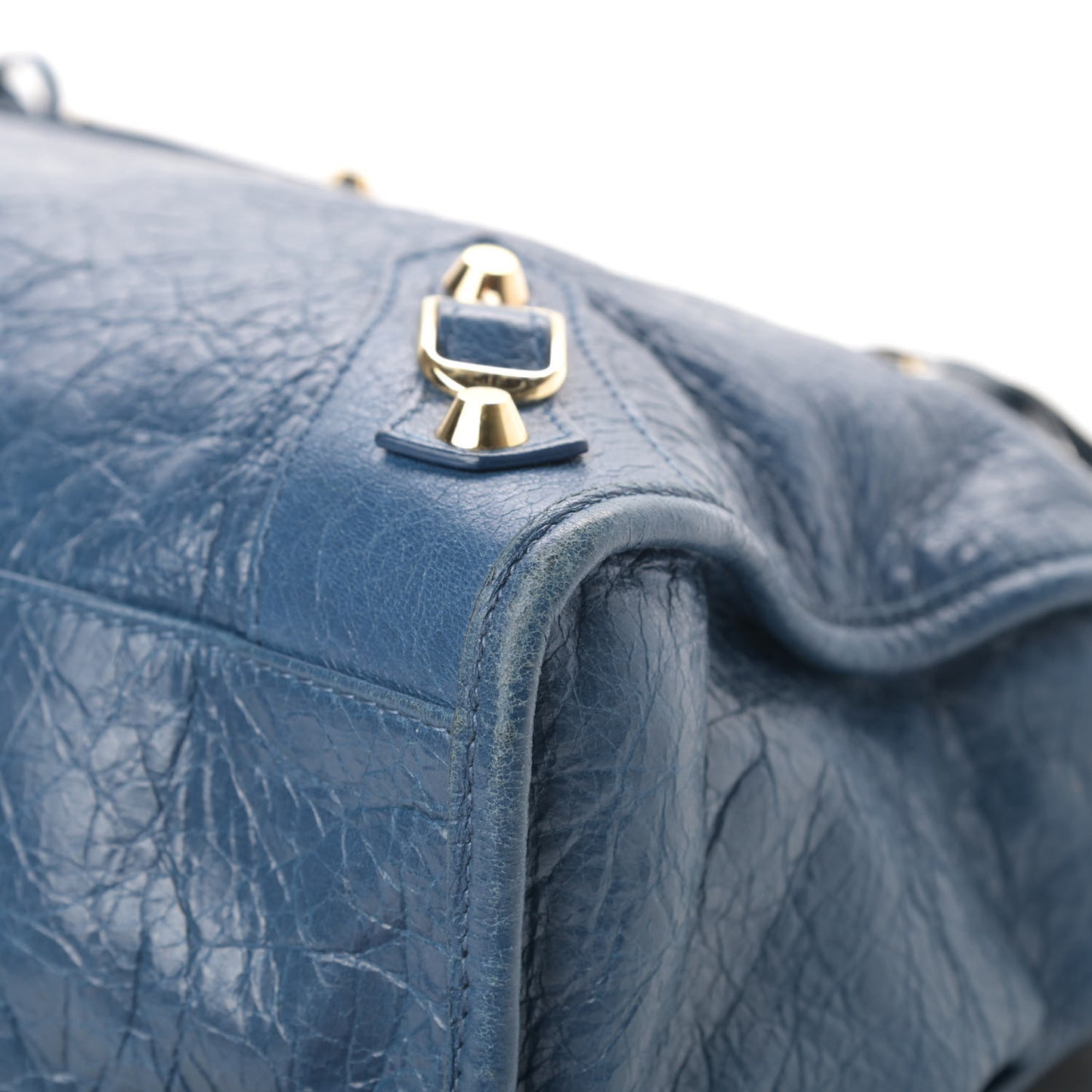 Agneau Classic Gold Hardware City Bleu Profond