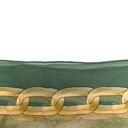 Fendi Silk Stole Green Gold 7 of 7