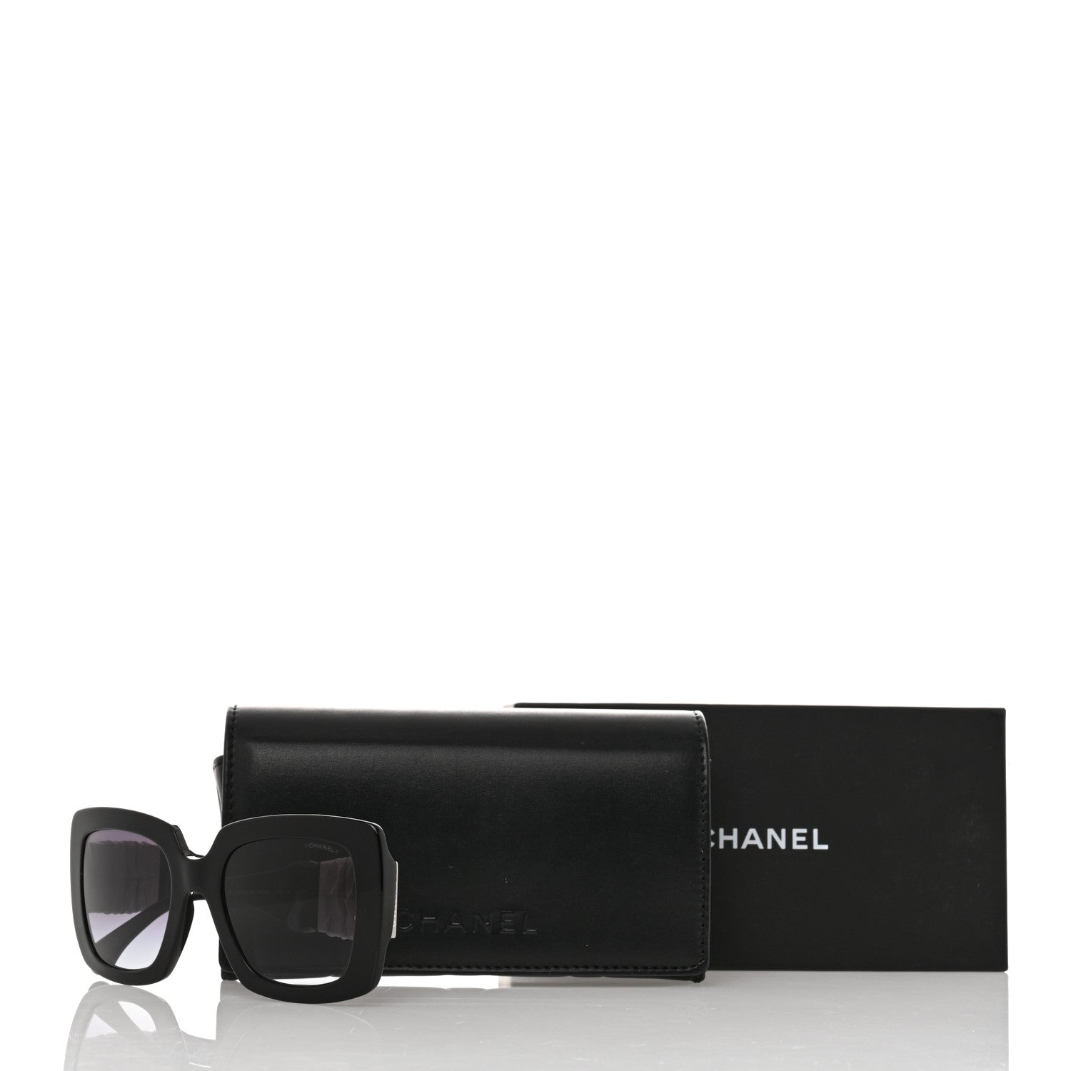 Chanel Acetate Calfskin Square Sunglasses 5474-Q-A Black White 8 of 8