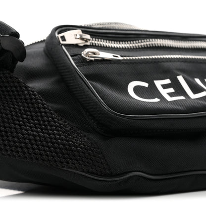 Celine Cotton Gabardine Logo Print Trekking Belt Bag Black 7 of 8