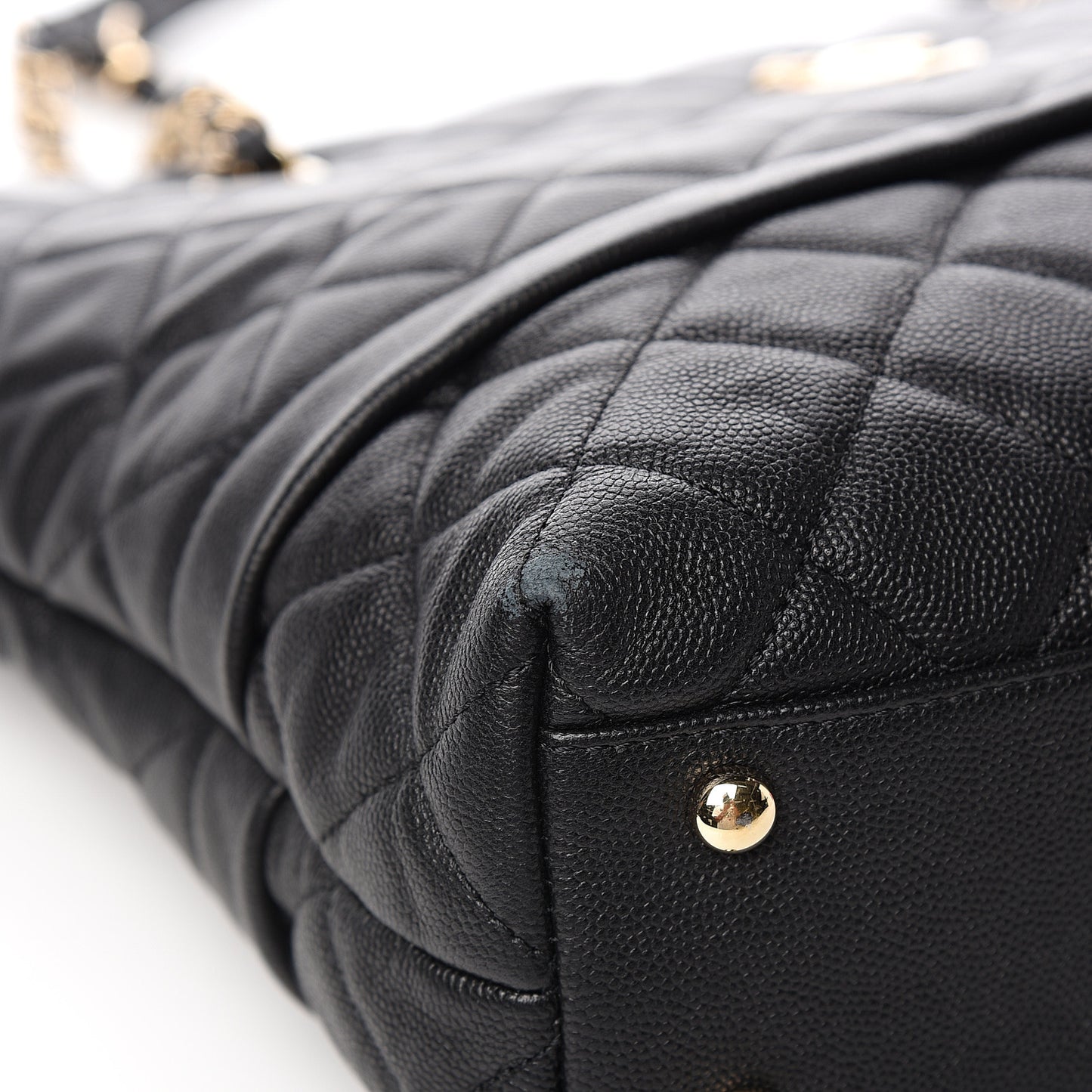 Caviar Quilted Rolled Up Tote Black