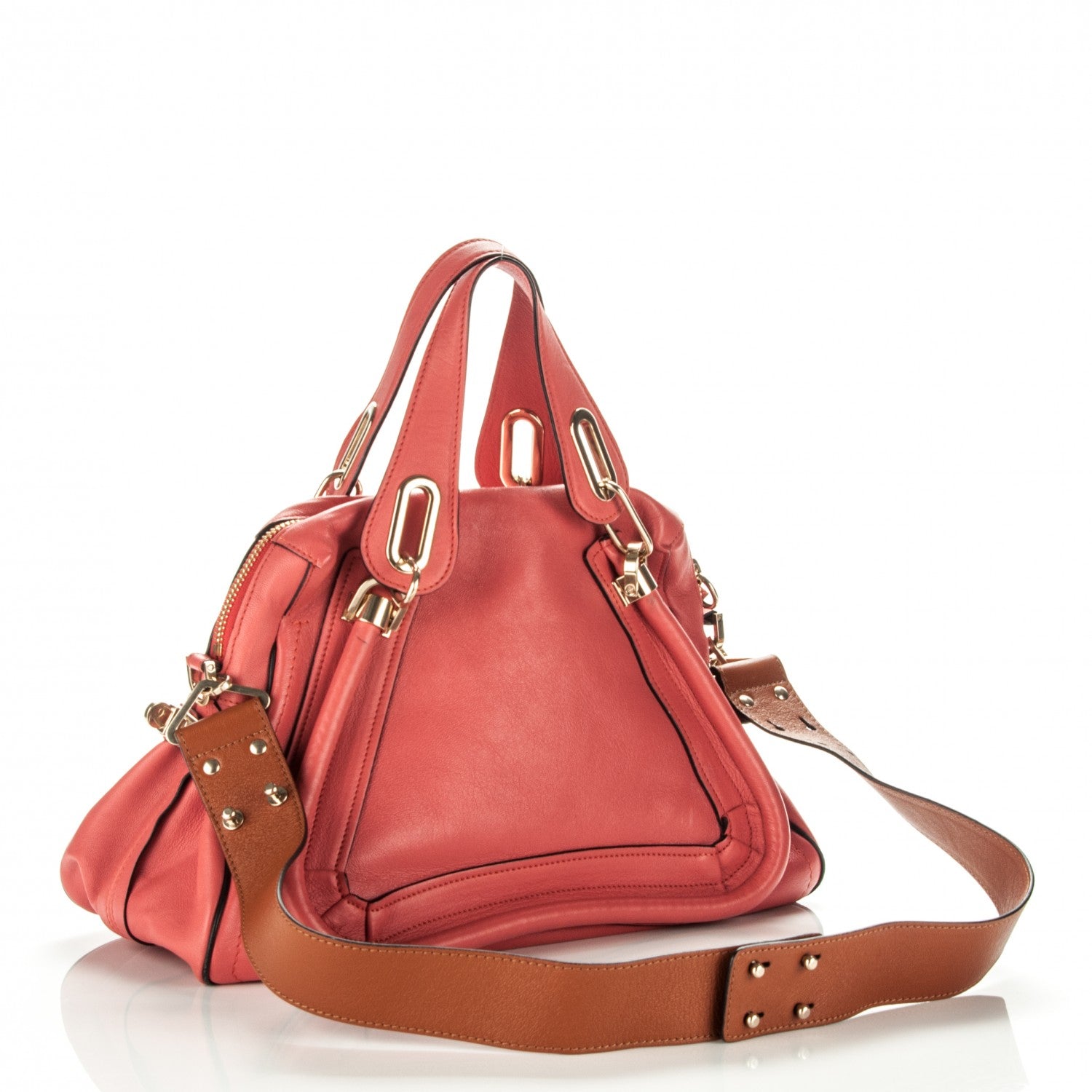 Chloe Calfskin Medium Military Paraty Coral 3 of 7