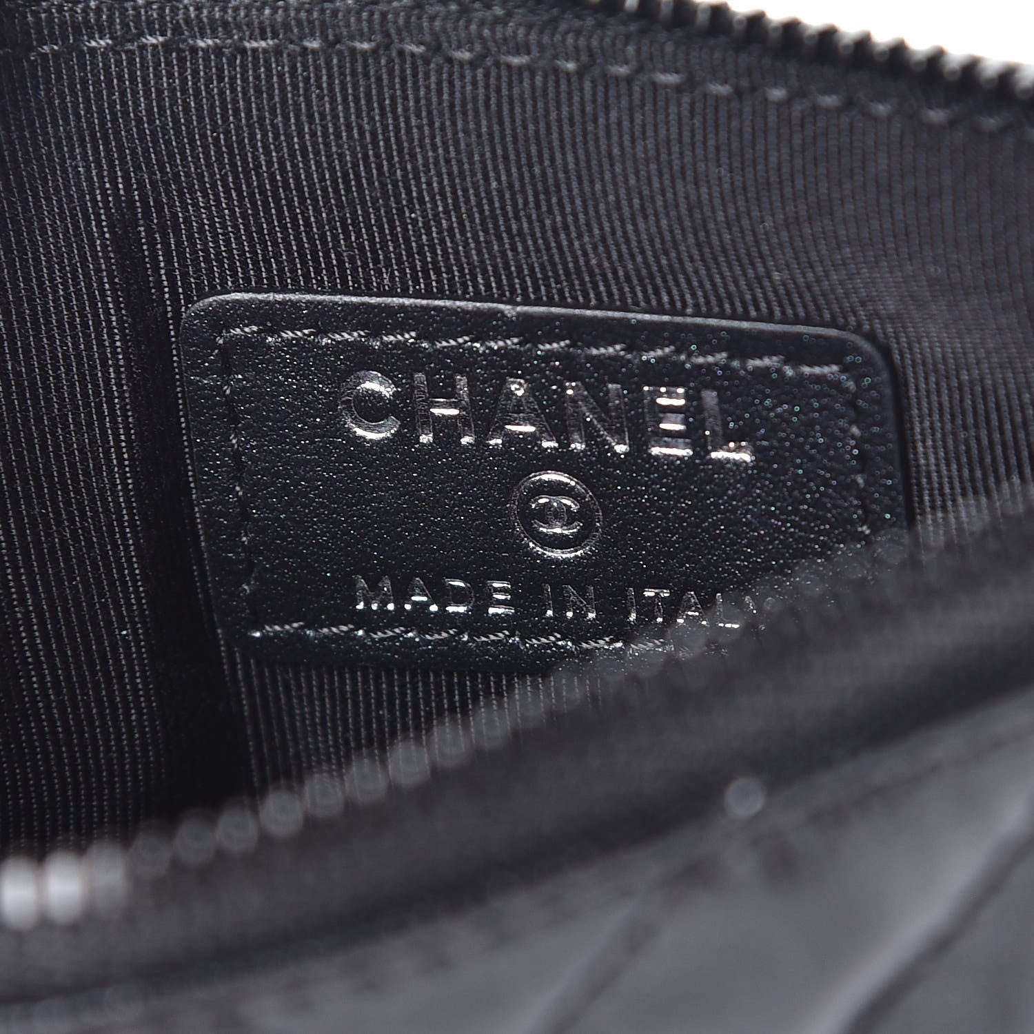 Chanel Patent Metallic Crumpled Calfskin Chevron Quilted Cosmetic Case So Black 6 of 8