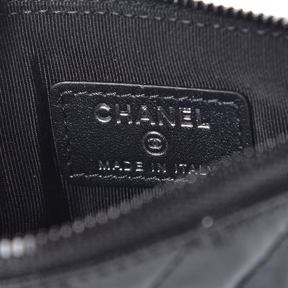 Chanel Patent Metallic Crumpled Calfskin Chevron Quilted Cosmetic Case So Black 6 of 8