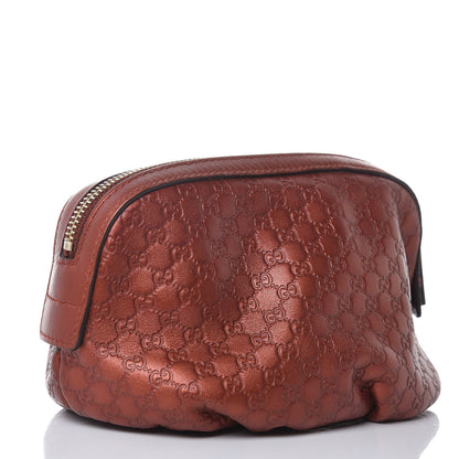 Gucci Metallic Microguccissima GG Cosmetic Case Burnt Orange 3 of 9