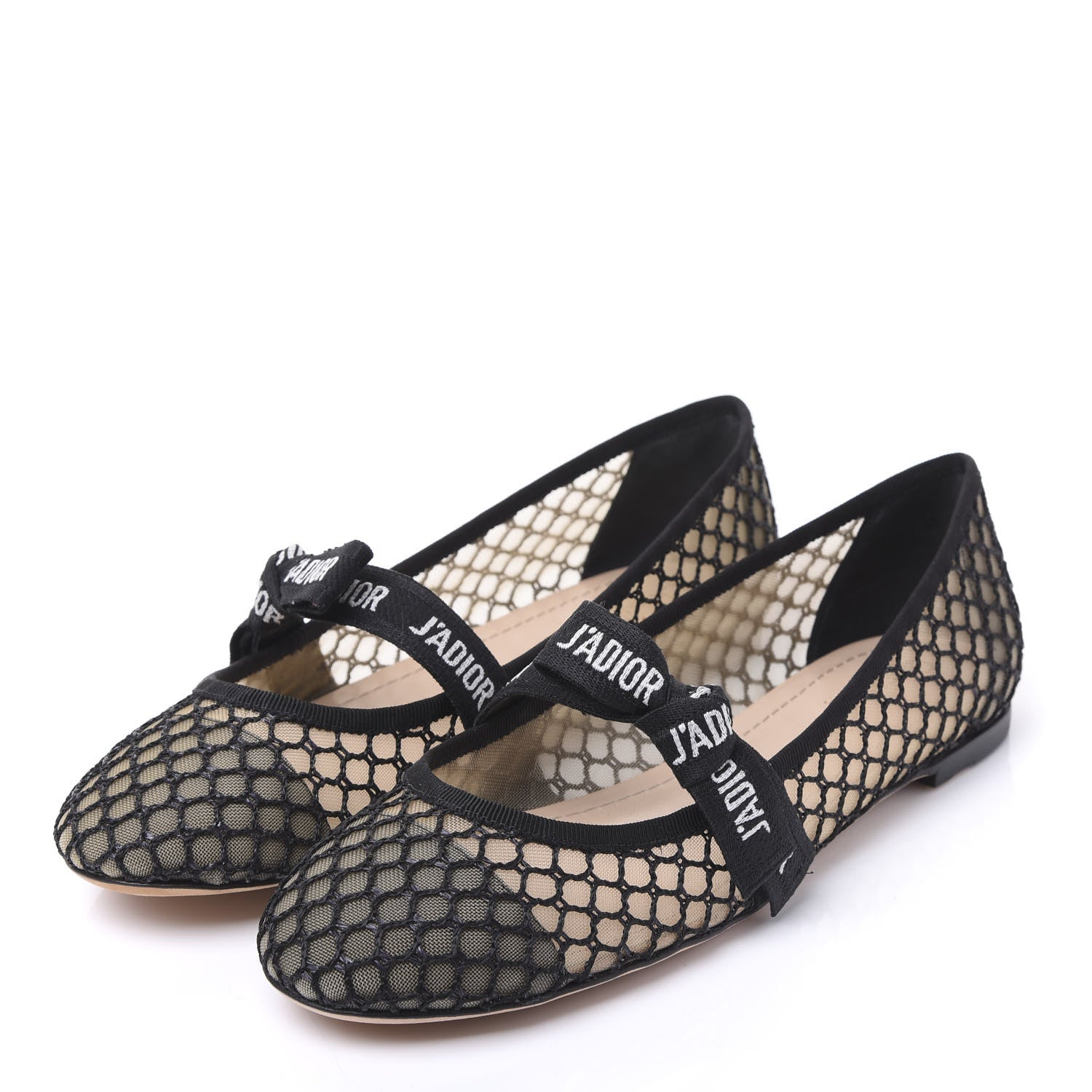 Christian Dior Resille Ribbon Miss J'Adior Ballet Flat 38 Black 2 of 8