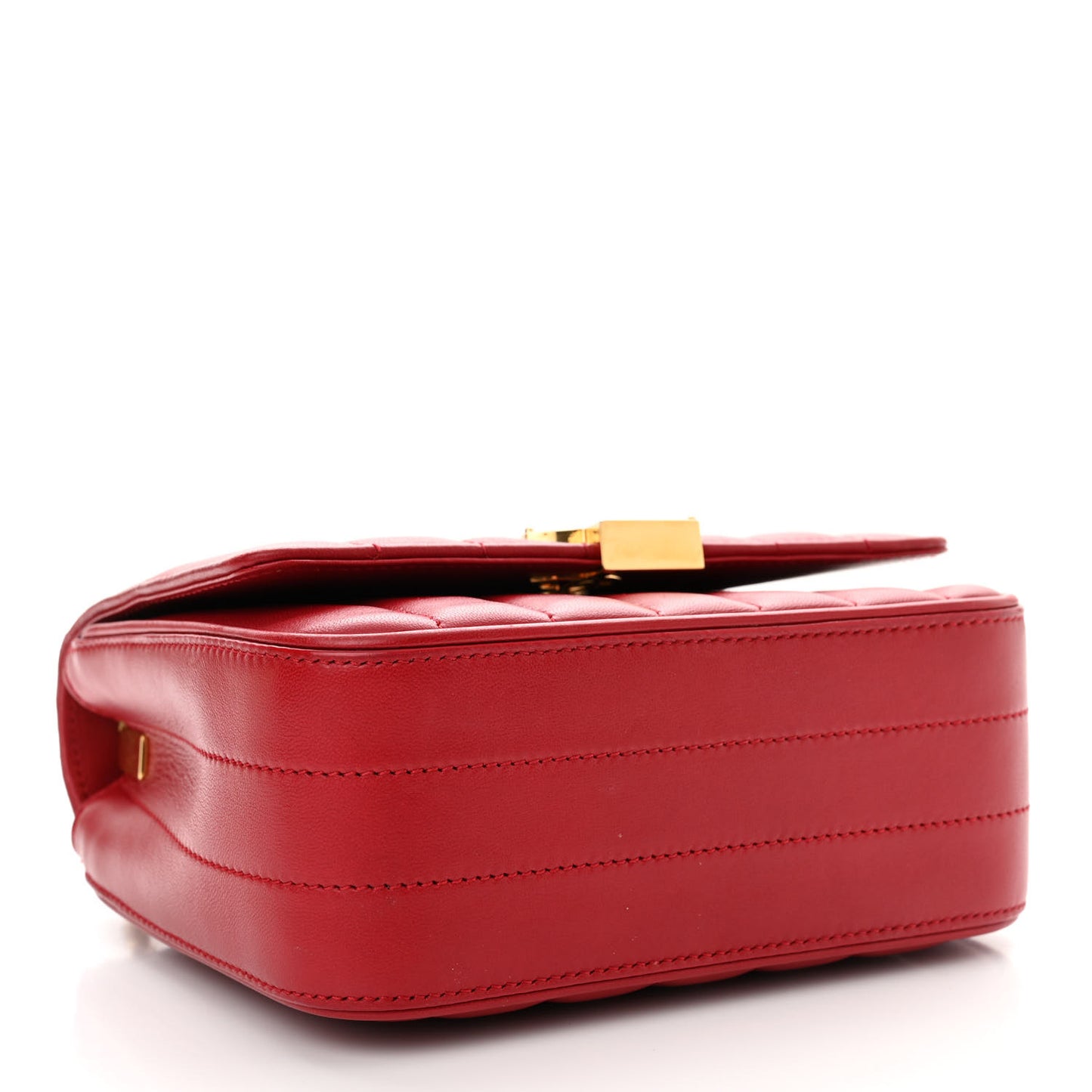 Lambskin Matelasse Monogram Small Vicky Chain Bag Red