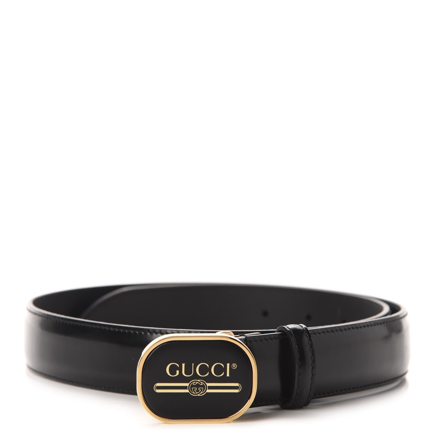 Gucci Calfskin Logo Belt 80 32 Black 1 of 3