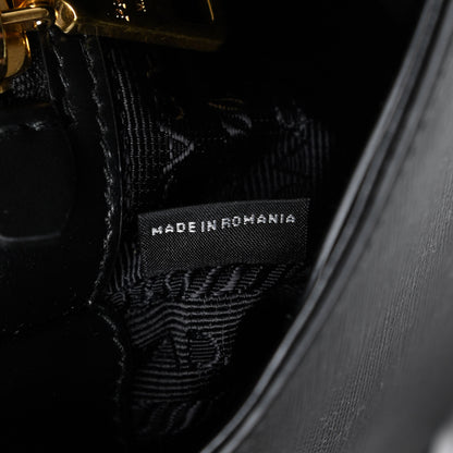 Prada Saffiano Flap Shoulder Bag Black 7 of 14