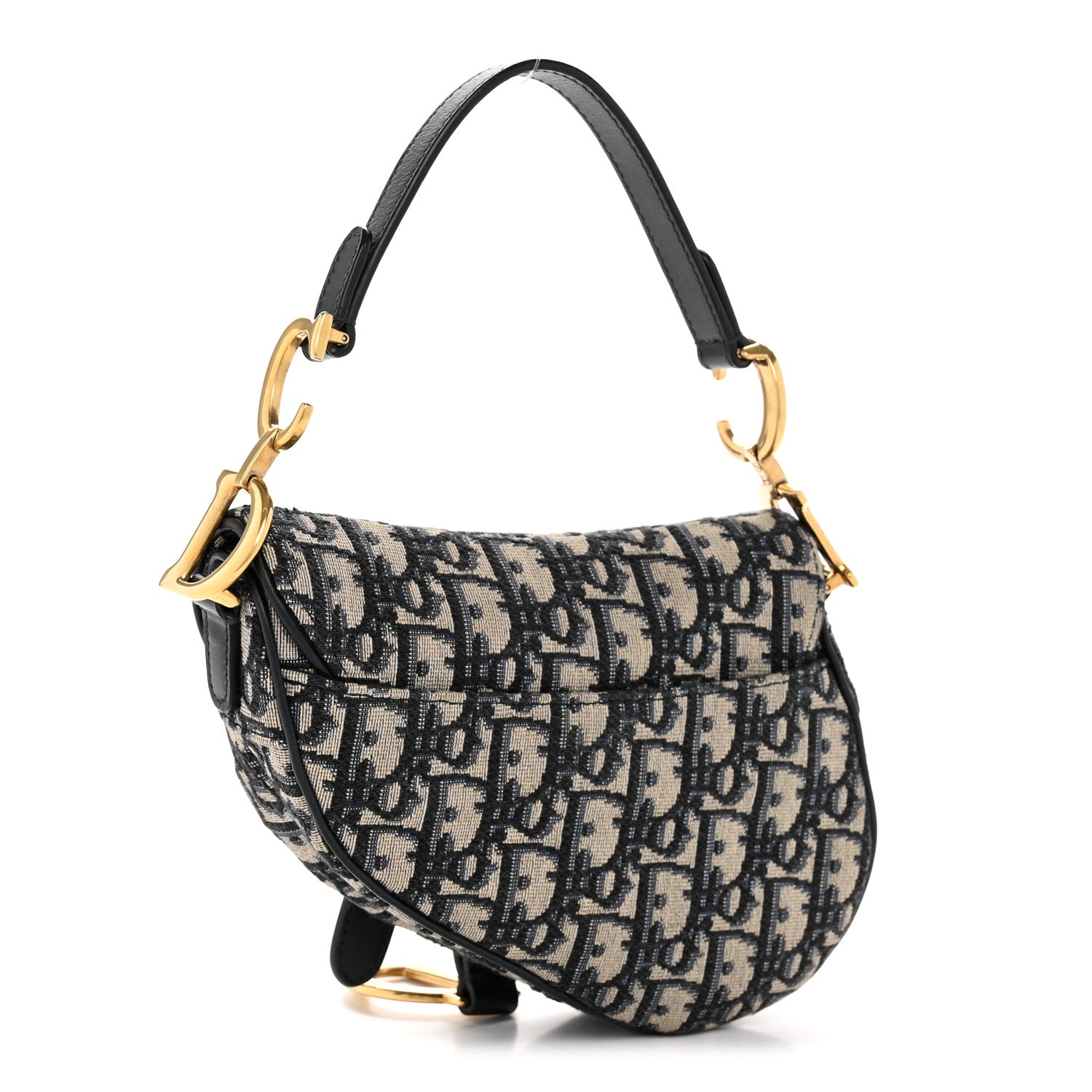 Christian Dior Oblique Mini Saddle Bag Blue 3 of 12