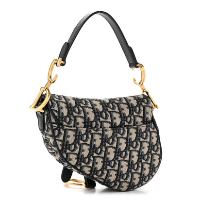 Christian Dior Oblique Mini Saddle Bag Blue 3 of 12