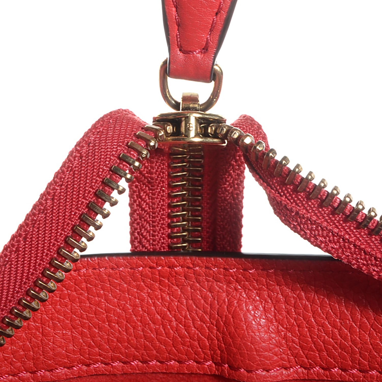 Celine Drummed Calfskin Mini Luggage Coquelicot 8 of 8