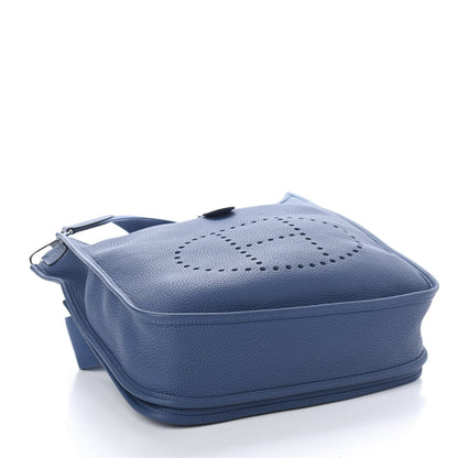 Hermes Taurillon Clemence Evelyne III PM Bleu Brighton 3 of 4