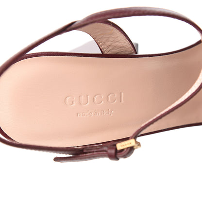 Gucci Lifford Calfskin GG Marmont Ankle Wrap 105mm Sandals 36.5 Vintage Bordeaux 7 of 8