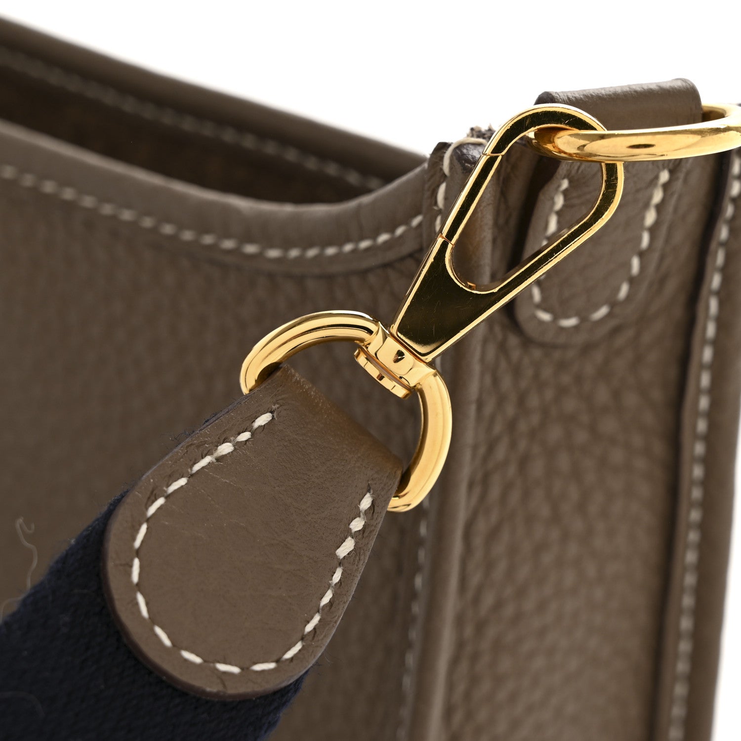 Hermes Taurillon Clemence Amazone Evelyne TPM Etoupe Bleu Indigo