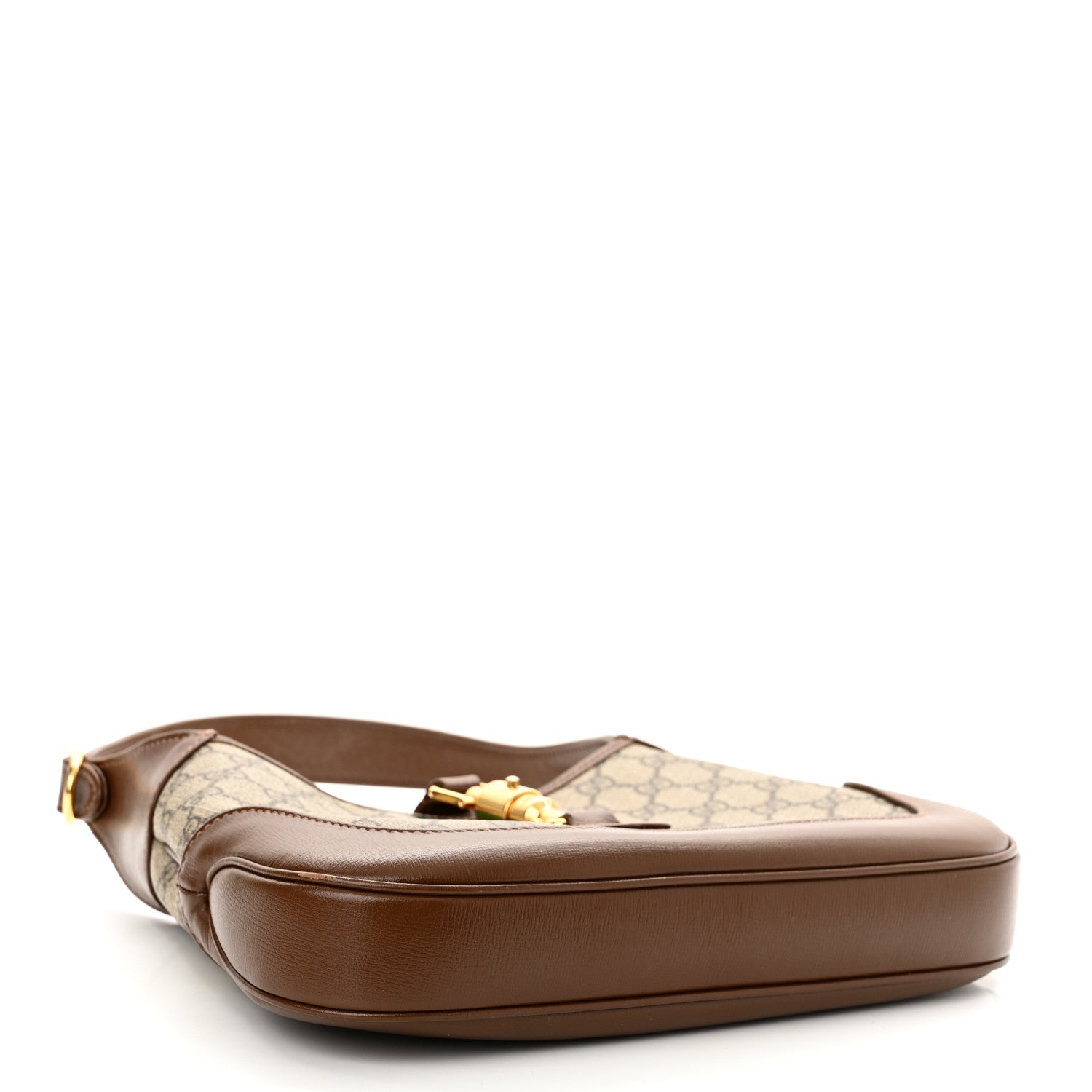 Gucci GG Supreme Monogram Azalea Calfskin Web Small Jackie 1961 Hobo Beige Ebony Brown Sugar 5 of 14