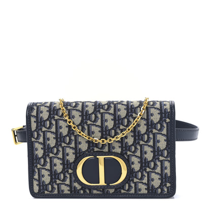 Christian Dior Oblique 30 Montaigne 2-In-1 Pouch Blue 1 of 9