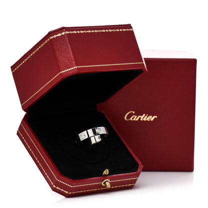 Cartier 18K White Gold 3 Diamond 5.5mm LOVE Ring 63 10.25 5 of 5