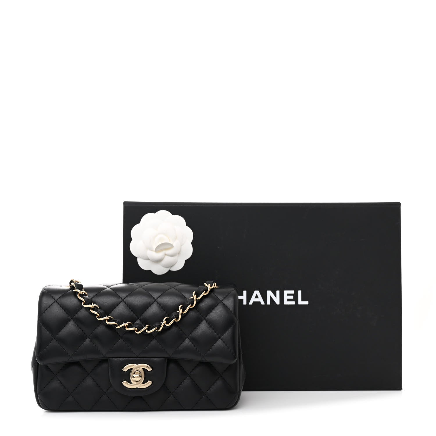 Chanel Lambskin Quilted Mini Rectangular Flap Black 12 of 12