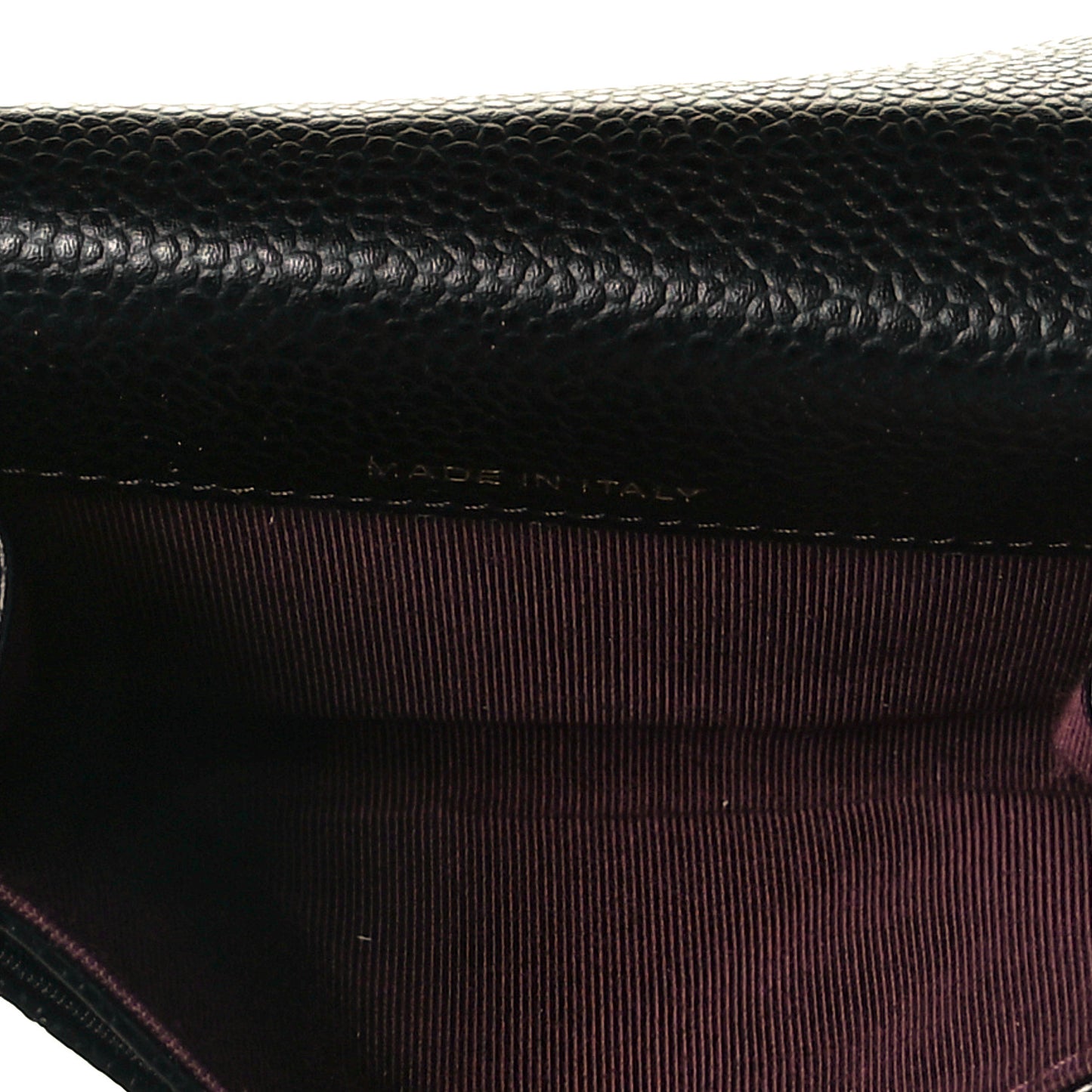 Caviar Quilted Flap Card Holder Black