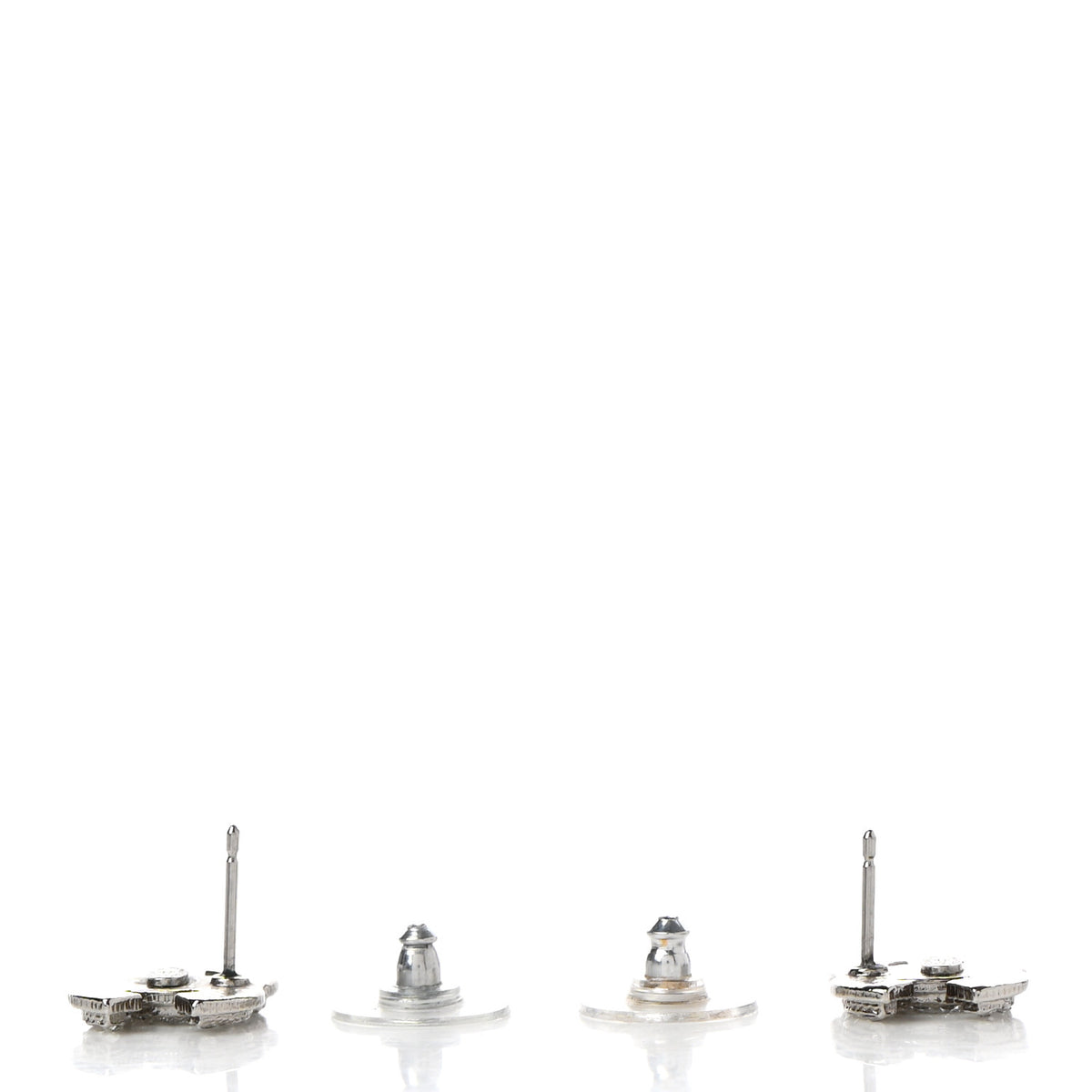 Crystal Mini CC Earrings Silver