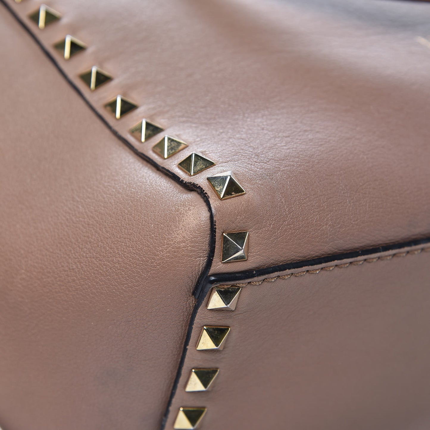Vitello Rockstud Double Handle Tote Alpaca