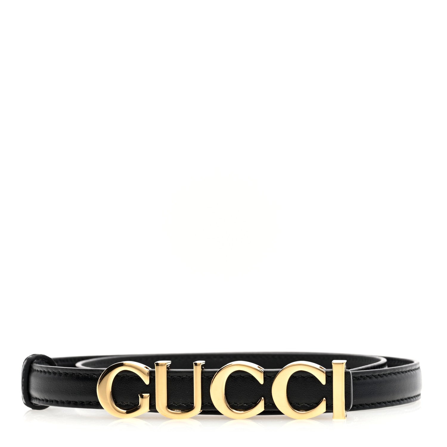 Gucci Plutone Calfskin Gucci Buckle 20mm Thin Belt 70 28 Black 1 of 4