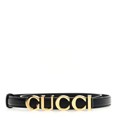 Gucci Plutone Calfskin Gucci Buckle 20mm Thin Belt 70 28 Black 1 of 4