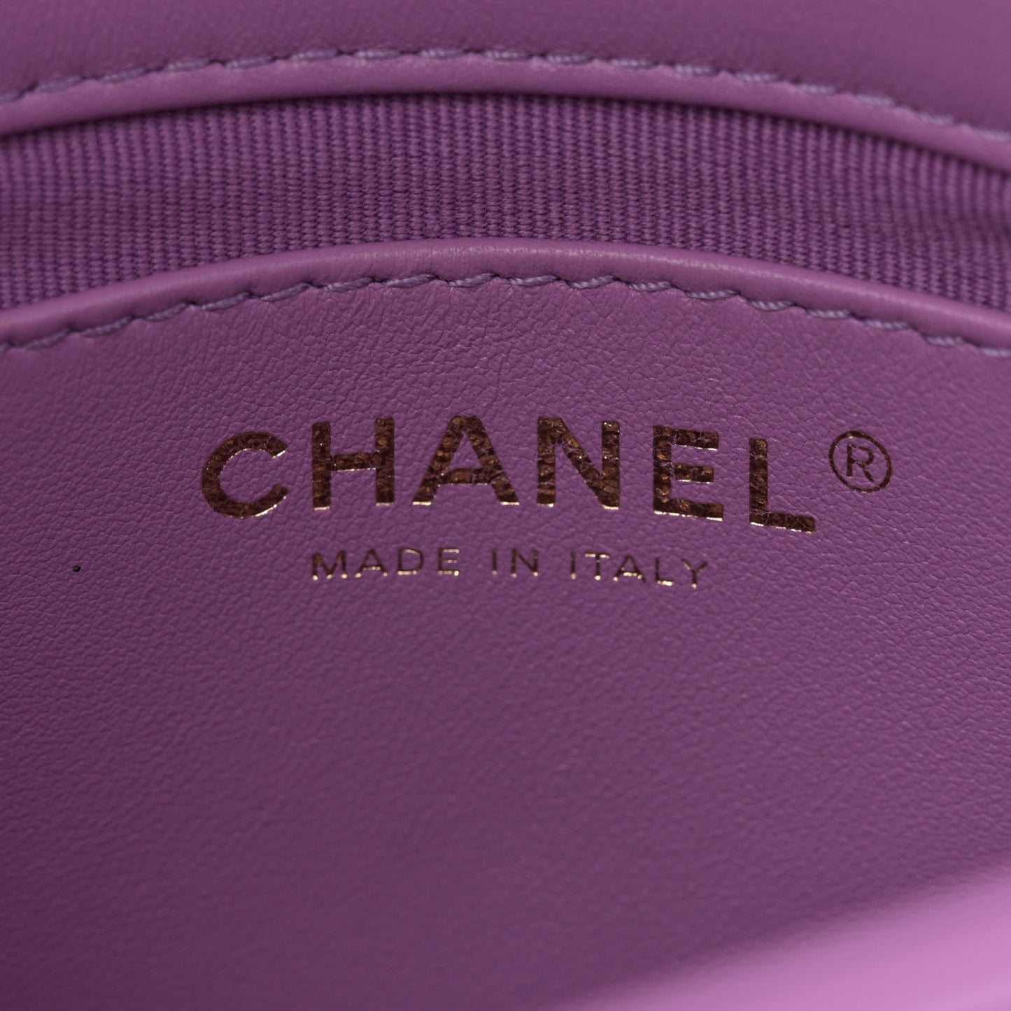 Lambskin Quilted Mini Funky Town Flap Purple