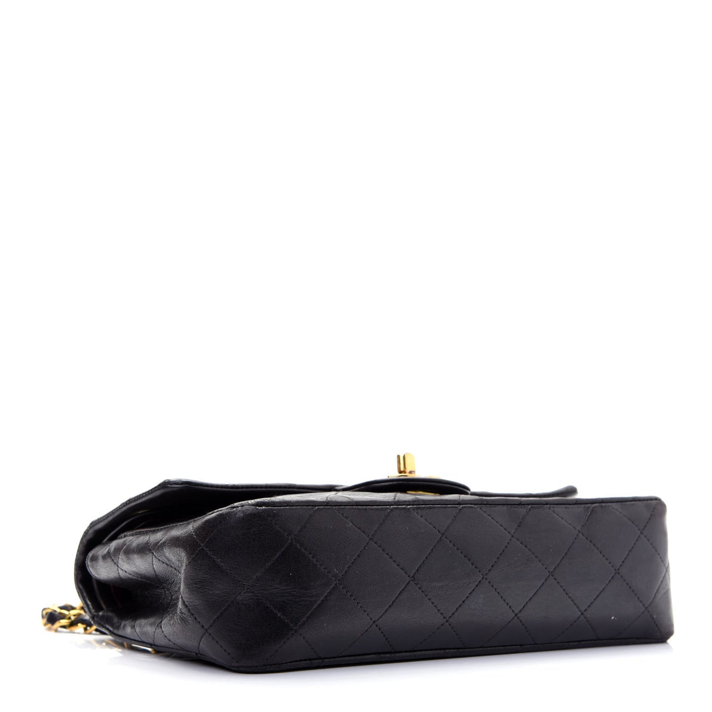 Lambskin Quilted Small Double Flap Black