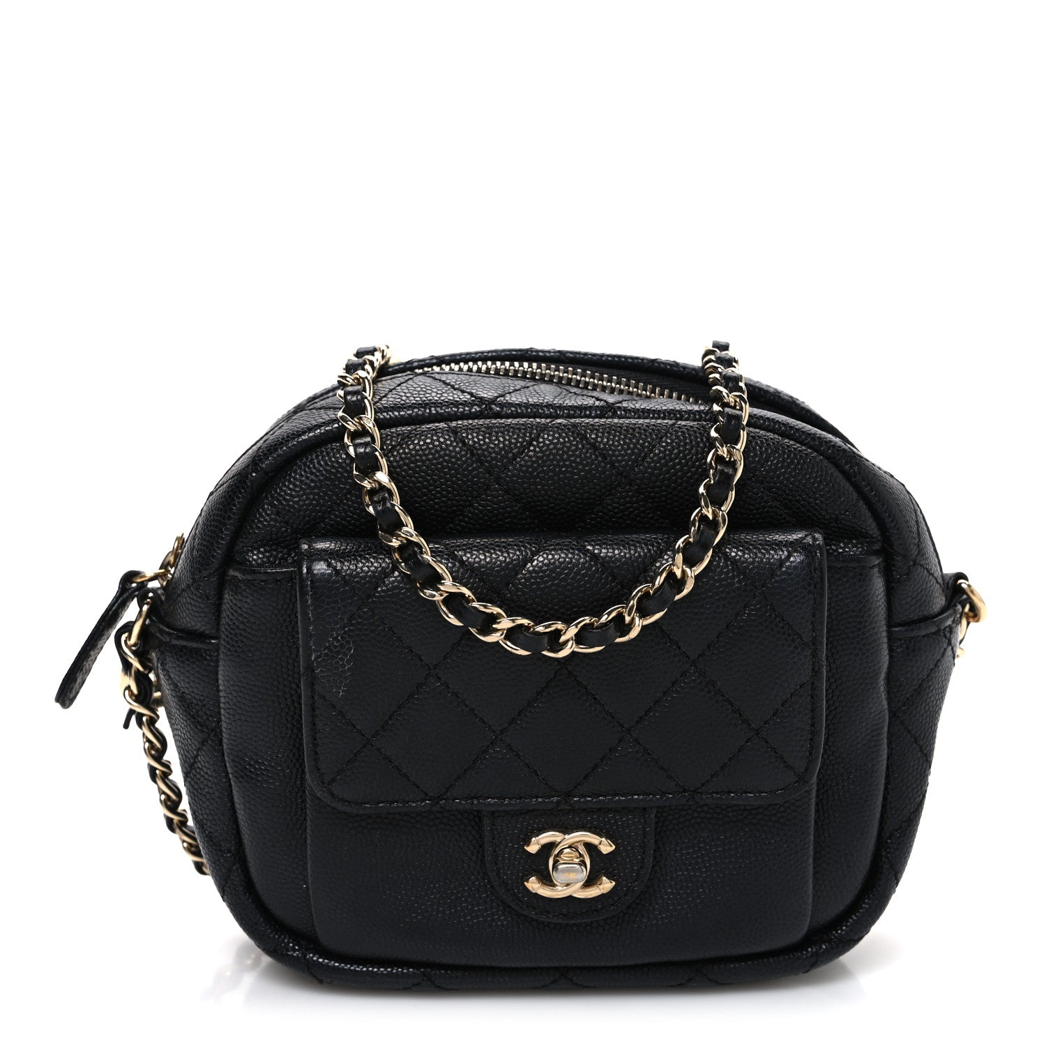 Chanel Caviar Quilted CC Day Camera Case Black 1 of 11