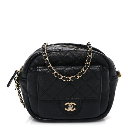Chanel Caviar Quilted CC Day Camera Case Black 1 of 11