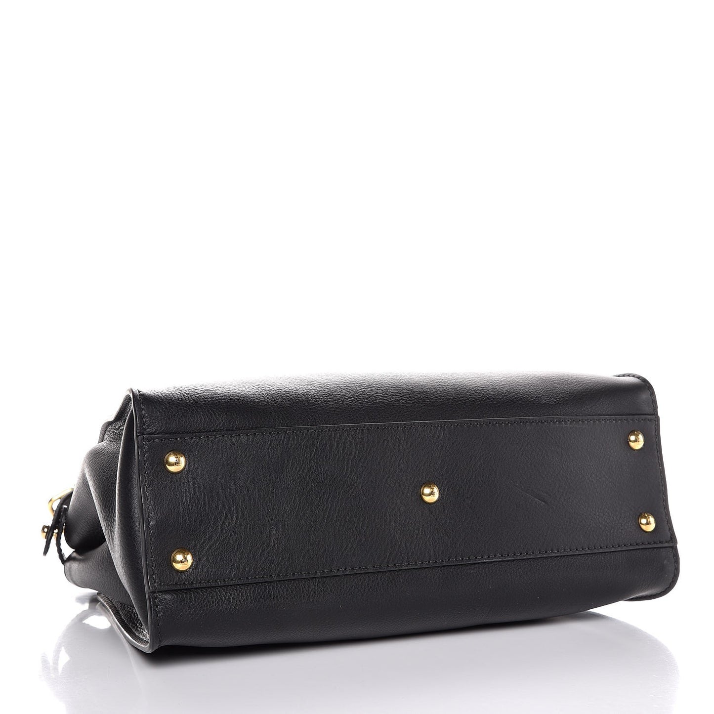 Vitello Seta Shiny Nappa Medium Peekaboo Iconic Satchel Black