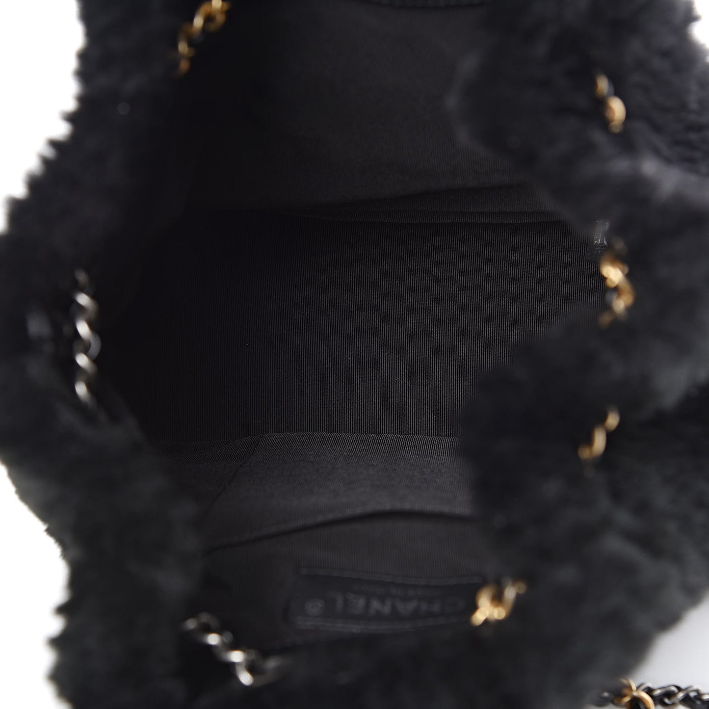 Shearling Small Gabrielle Backpack Black