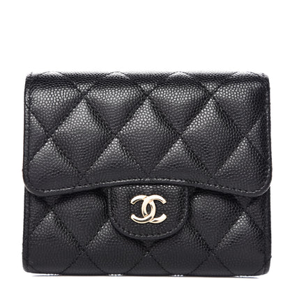 Chanel Caviar Quilted Compact Flap Wallet Black 1 of 9