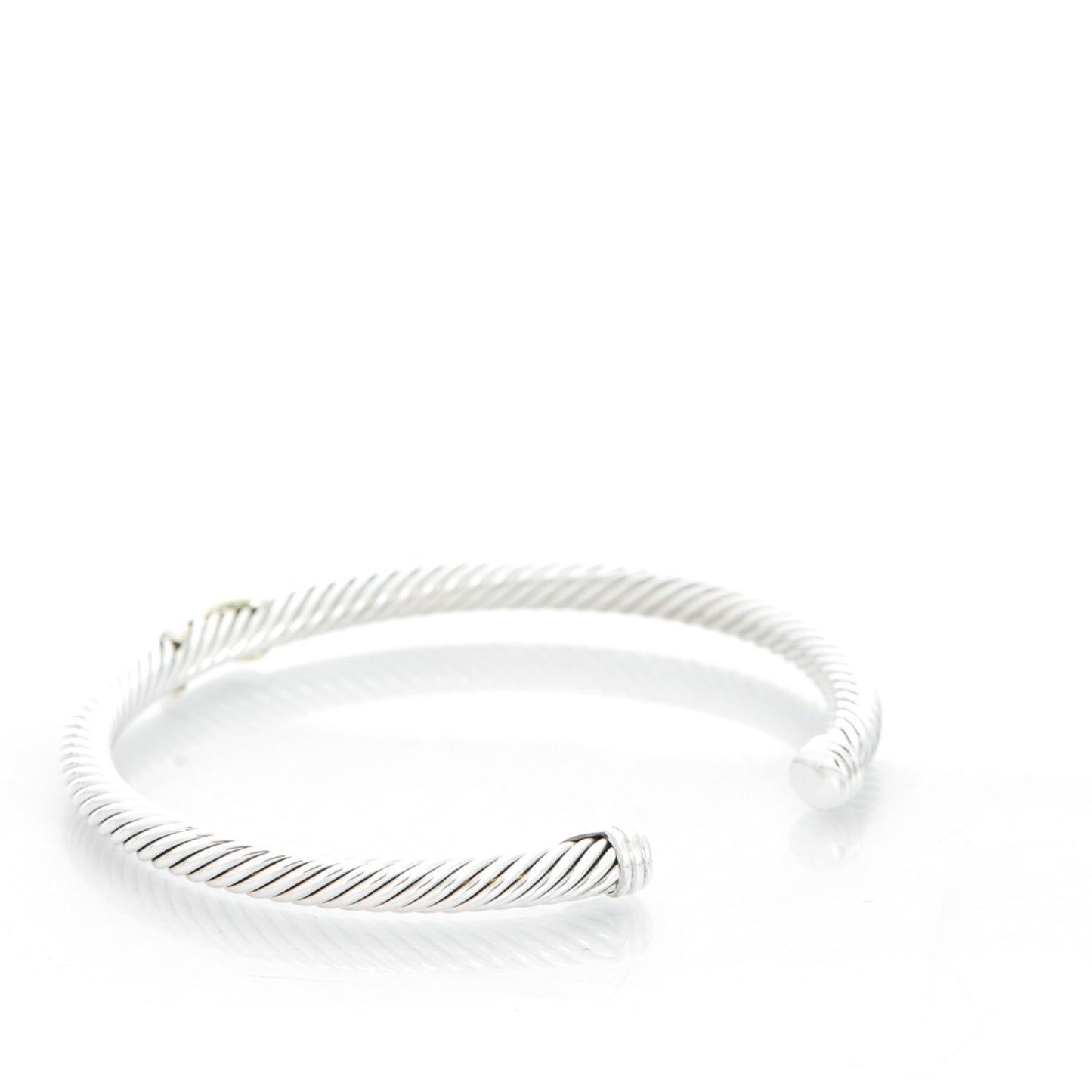Sterling Silver 18K Yellow Gold 4mm X Station Cable Bracelet