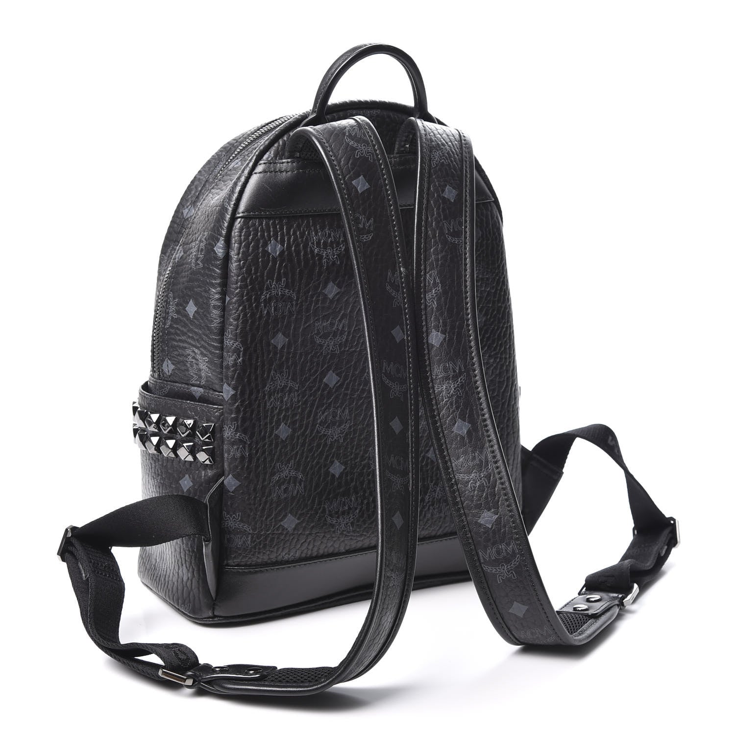 MCM Visetos Small Side Stud Stark Backpack Black 2 of 11