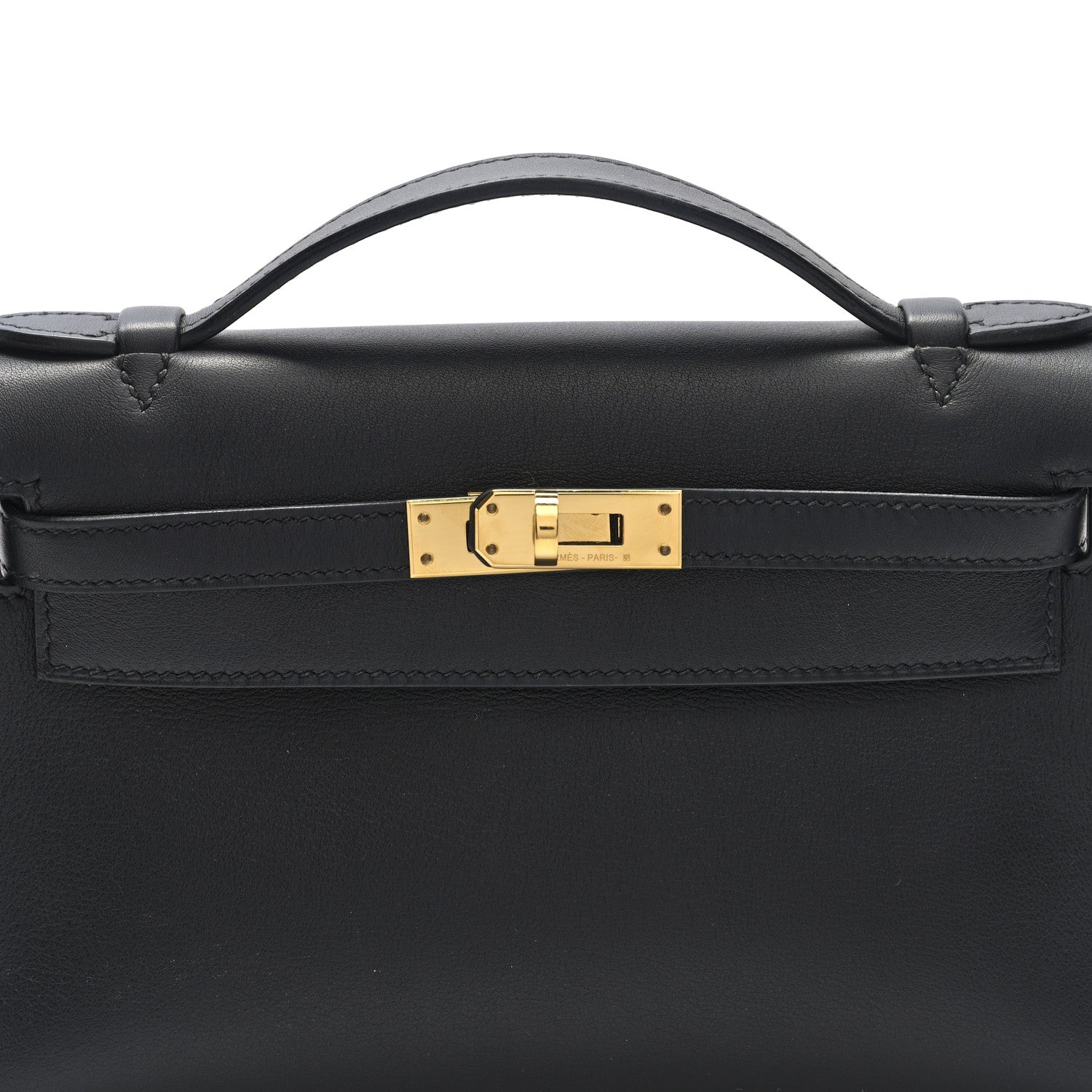 Hermes Swift Kelly Pochette Clutch Black 8 of 11