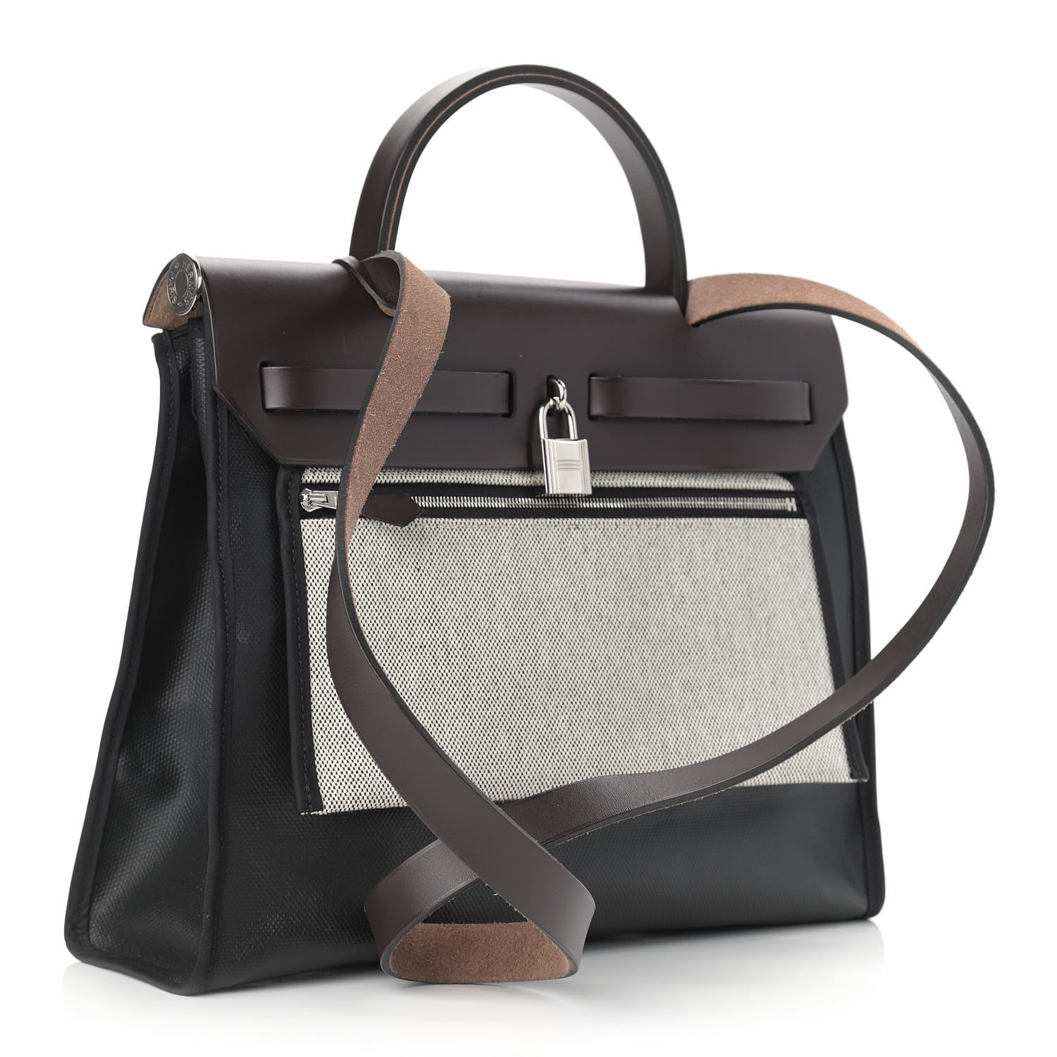 Hermes Toile H Berline Vache Hunter Herbag Zip PM 31 Black Ebene 3 of 11