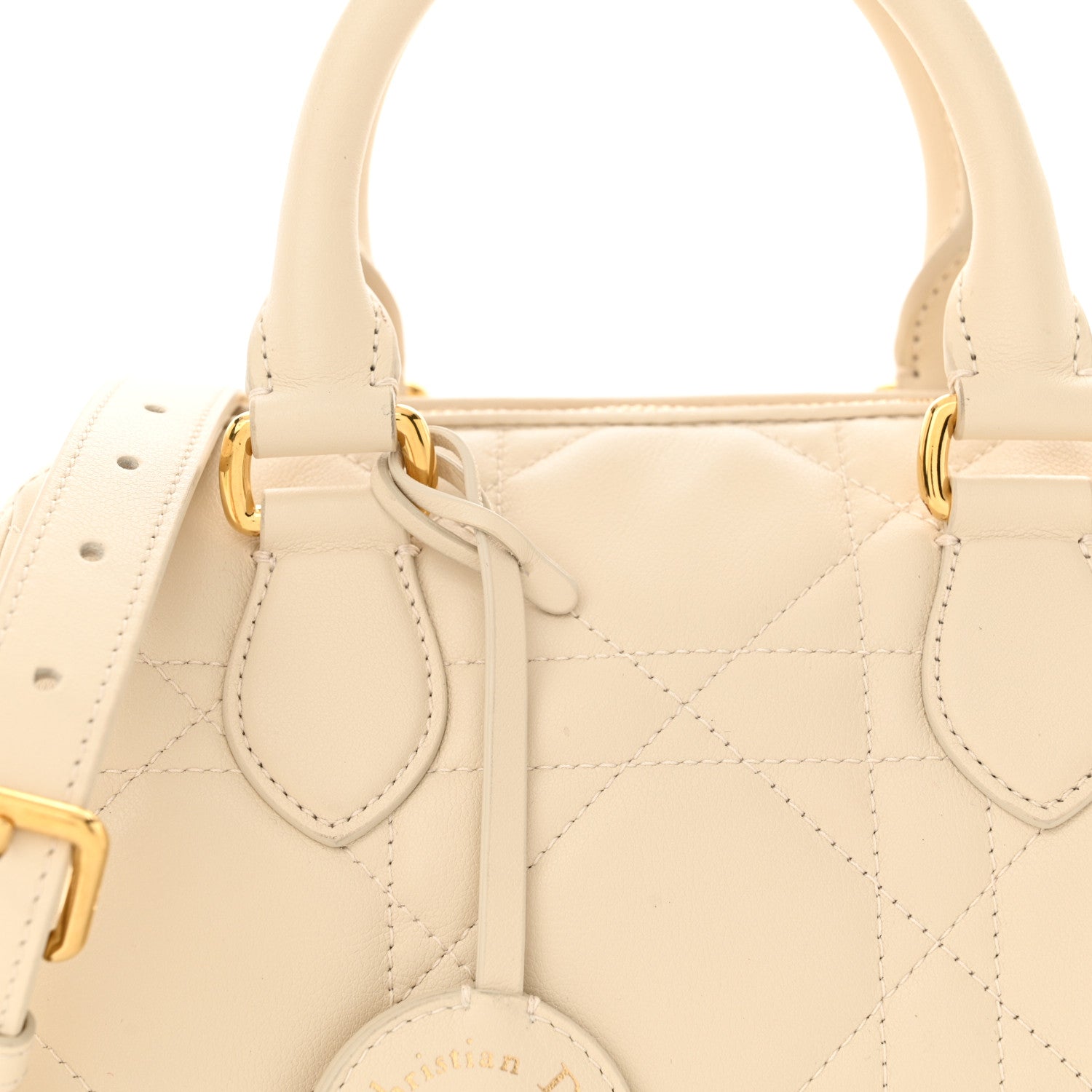 Christian Dior Calfskin Macrocannage Groove 20 Bag Dusty Ivory 8 of 13