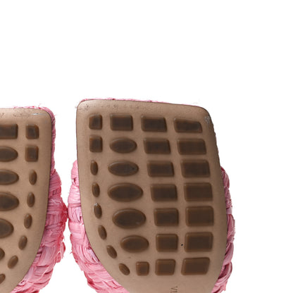 Bottega Veneta Raffia Twisted Intrecciato Stretch Mule Sandals 37 Blossom 8 of 11