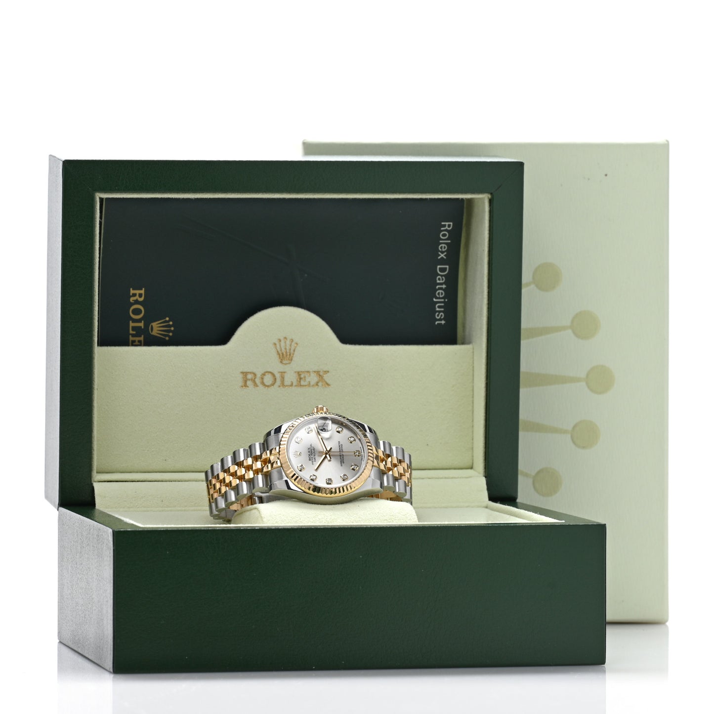 Stainless Steel 18K Yellow Gold Diamond 31mm Oyster Perpetual Datejust Watch Silver 178273