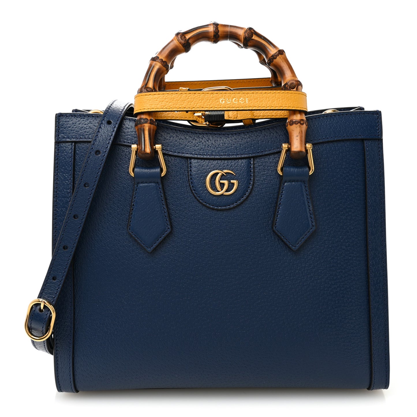 Textured Dollar Calfskin Web Small Diana Tote Bag Royal Crop