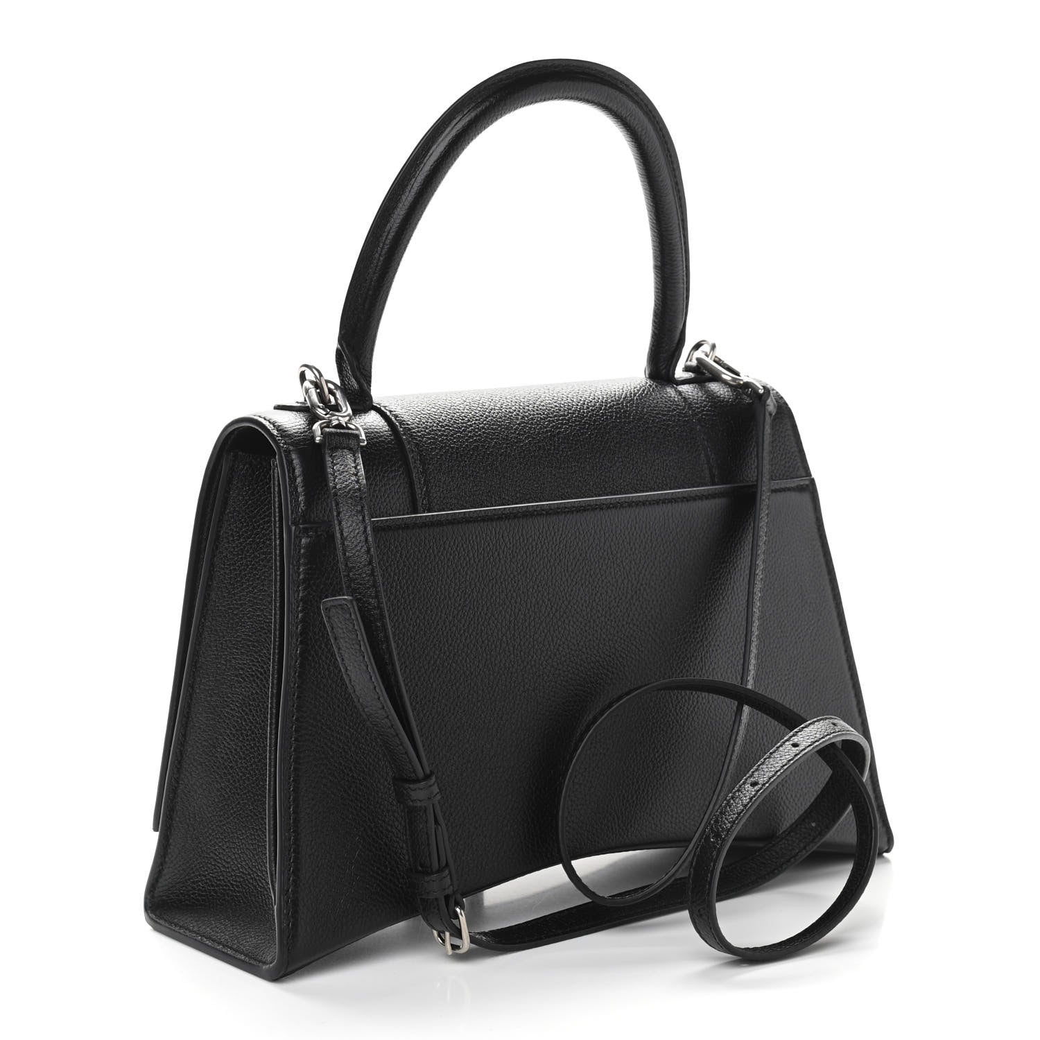 Balenciaga Grained Calfskin Medium Hourglass Top Handle Bag Black 3 of 10